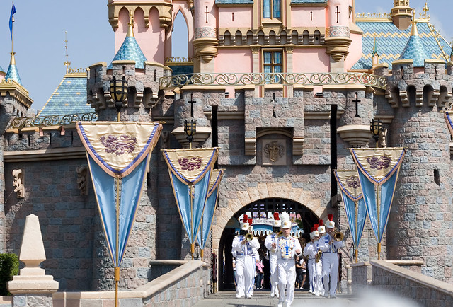 The Disneyland Band Coming out of the Castle