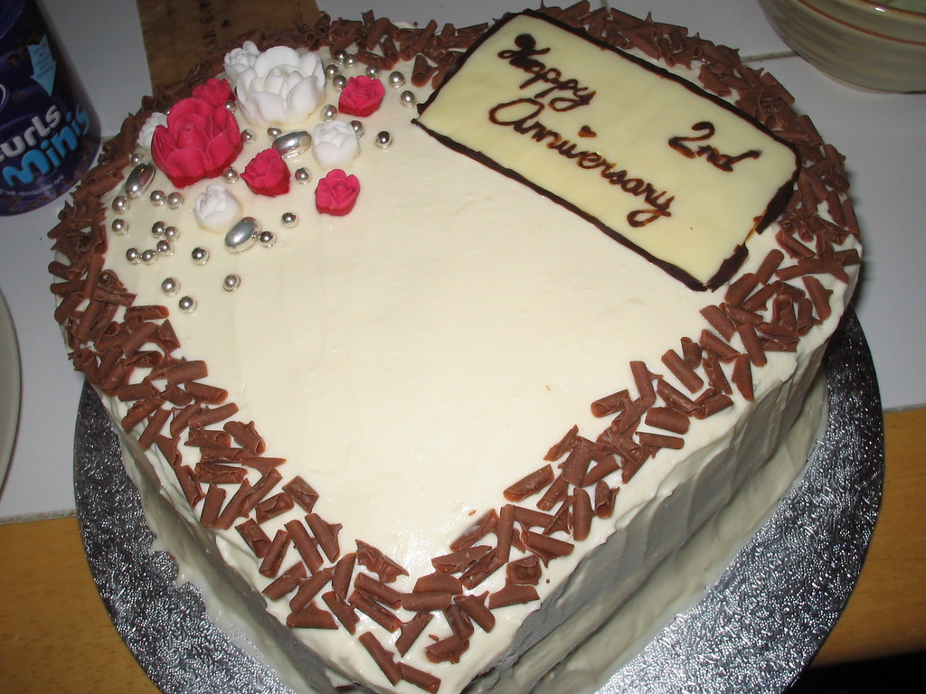 2nd Wedding Anniversary Cake With Name