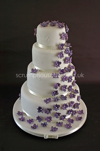 Wedding Cake (613) - Cascading Sugar Orchids