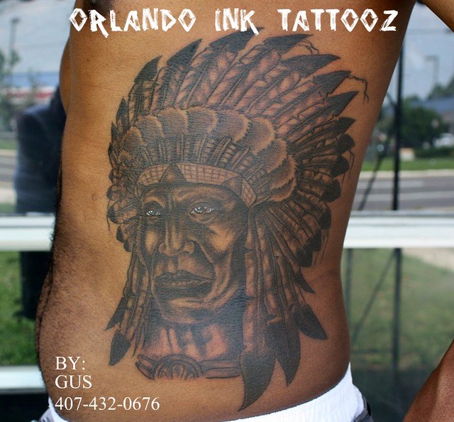 indian head tattoo | custom indian head tattoo | Orlando Ink Tattoos ...