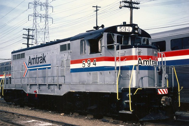 AMTRAK0024 CF7 No. 594 at Los Angeles in October 1989