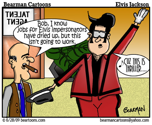 6 28 09 Bearman Cartoon Michael Jackson Elvis Impersonator… | Flickr