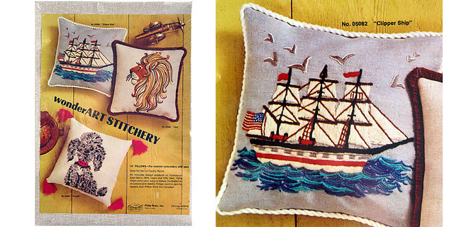 Vintage Clipper Ship Pillow Kit