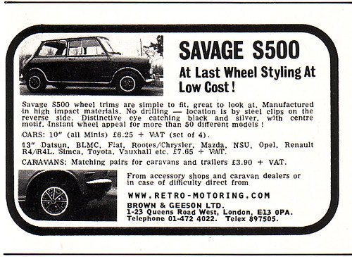 Savage 500 Wheeltrims advert