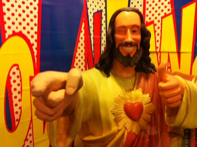 Today's the big day! Just remember, Buddy Jesus loves you and wants you to be happy.