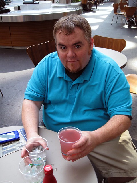 Michael Delighting in a Cherry Lemonade at the  Smithsonian American Art Museum