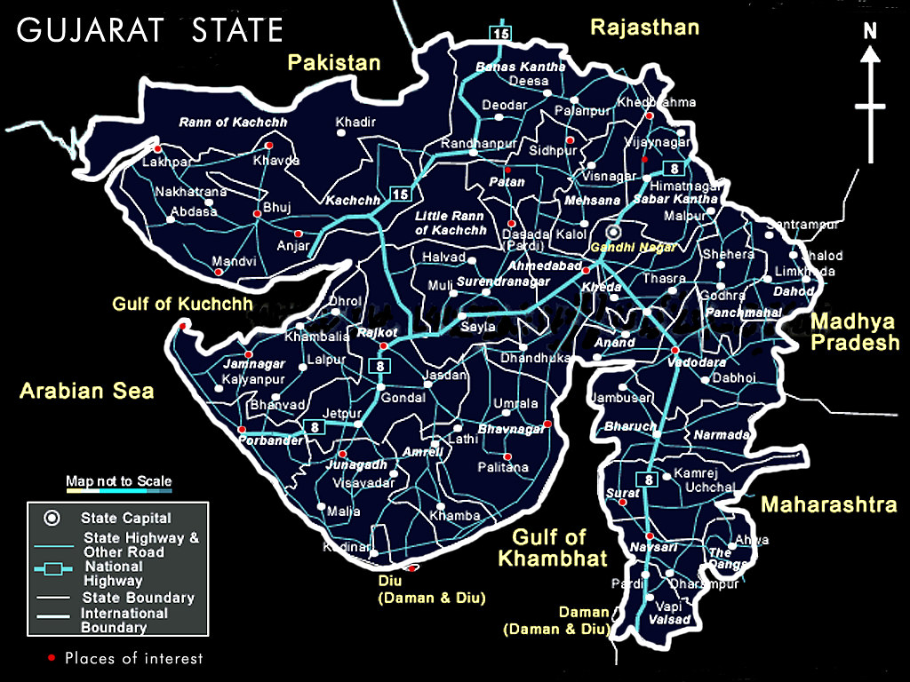 gujarat, india | map of gujarat with some interesting places… | Flickr