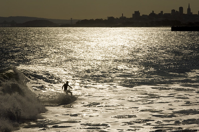 Fort Point_Surfer silloette_San Francisco
