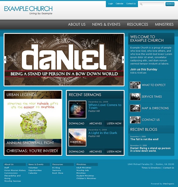 Example Church (Flat Panel) - Home Page