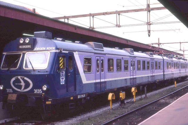 Malmö, Sweden SJ electric unit no 3135, Jörgen Kock. April 1987