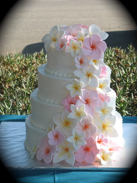 Plumeria wedding cake