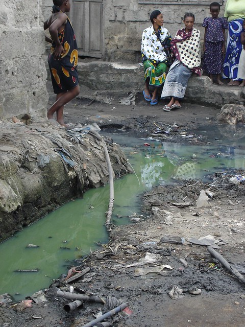 Sewage in the street in Tandale, Dar es Salaam