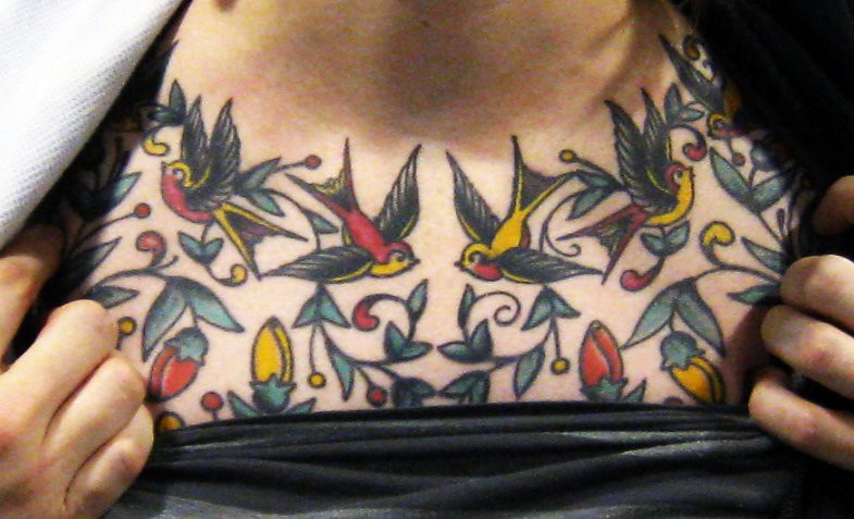 Kellie's Chest Tattoo by Oliver Peck of Elm Street Tattoo | Flickr