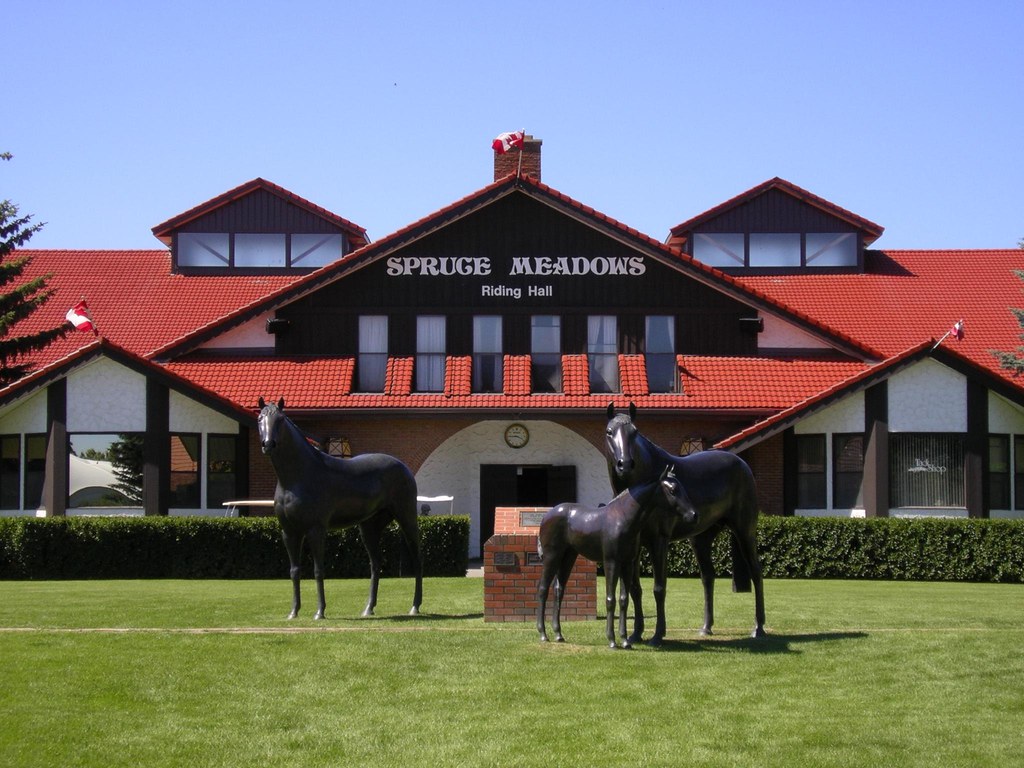 Spring House Racing Stables Spruce Meadows Riding Hall | A bronze horse family graces th… | Flickr