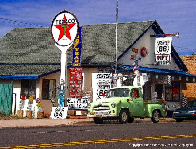 Angel Degadillo's Barber Shop in Seligman, Arizona Along Route 66 (Fractalius Filter)
