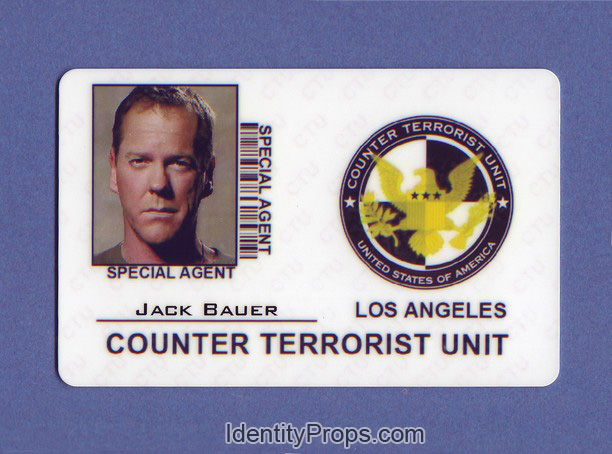24 ctu counter terrorist unit Los Angeles jack bauer ID Card - a 