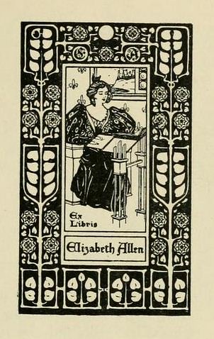 Bookplate of Elizabeth Allen by William Edgar Fisher