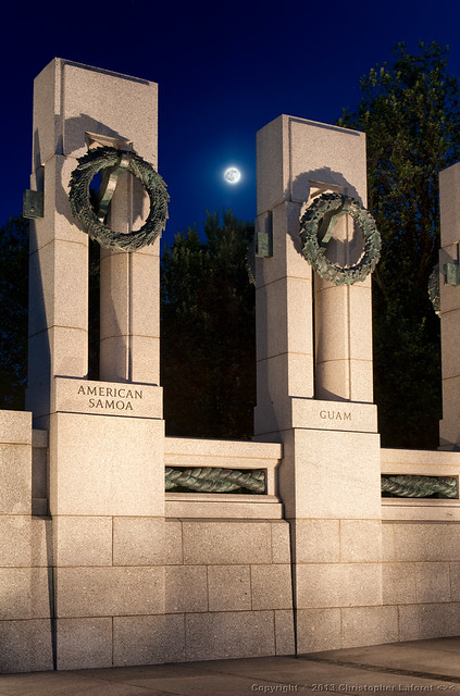 Moonrise over World War II Memorial