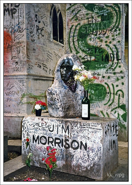 JIM MORRISON'S GRAVE (1986), Pere Lachaise Cemetary, Paris, France  (I)