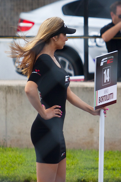 People - FIA Formula Two F2 - Grid Girls in Short Black Dresses - 090816 - Donington Park - Steven Gray - IMG_0839