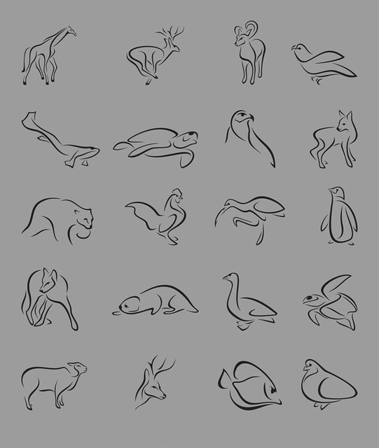 Vector Simple Animals. One Color Animals | Vector lineart designs. This simple vectors i made… | Flickr
