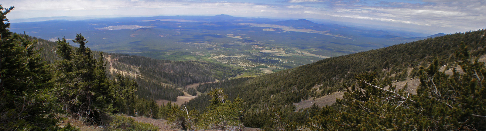 Panorama of Snowbowl basin seen from above