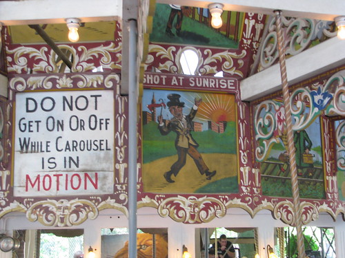 MDB06667 by Michael Bates, Knoebel's Grove Amusement Park, Elysburg, PA. "Shot at Sunrise." Illustration on Grand Car