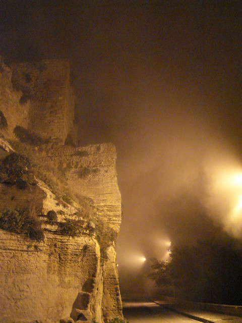 Enna - nebbia al Castello di Lombardia , Fog at the castle