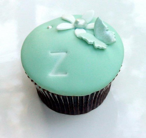Green 'Z' for Zac Christening cupcakes