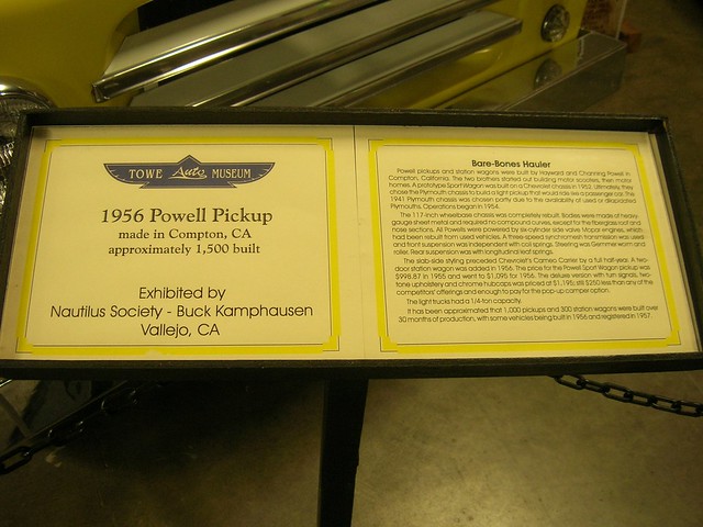 1956 Powell Sport Wagon ½ Ton Pickup Info
