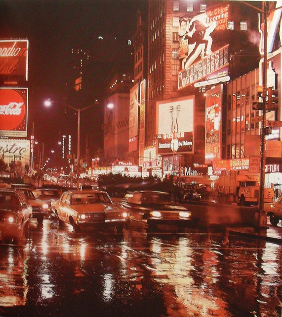 Times Square in Rain 1969 New York City Vintage