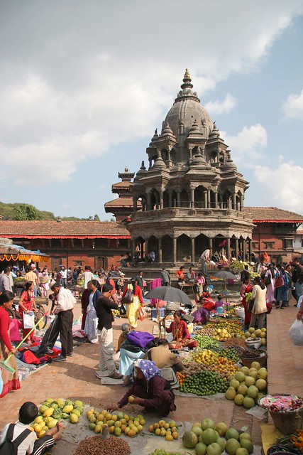 Patan, Market at Durbar Square