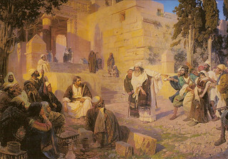 Russian Museum: Vasily Polenov. Christ and the Adulteress (Who is Sinless?) (1888)