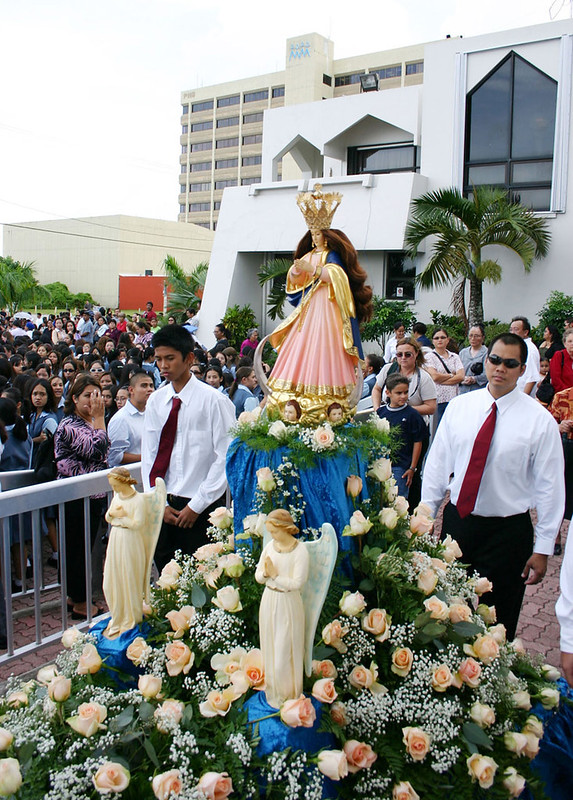 Each year the Santa Marian Kamelen statue is taken down from her niche in the Dulce Nombre de Maria Cathedral-Basilica in Hagåtña for the procession on the Feast of the Immaculate Conception.

Paul Guerrero/Guampedia