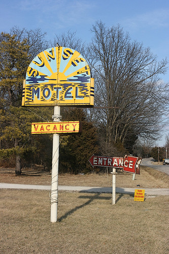 sunset sign highway 66 route missouri roadside motell