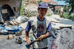 Collecting Metal Scraps with Magnet, Indonesia