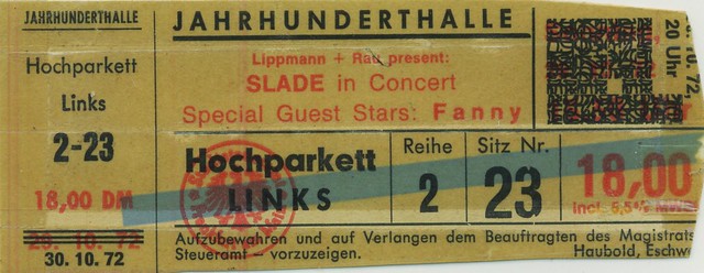 Slade +  Fanny - FfM Höchst - 1972