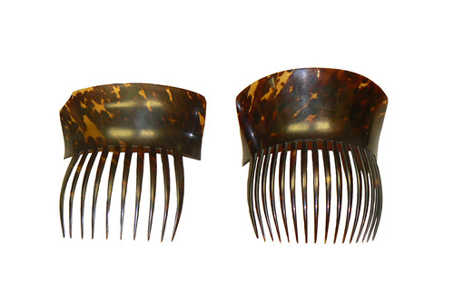 Two Tortoiseshell Hair Combs - 19th Century (14x13.5cm) | by Lichfield District Council