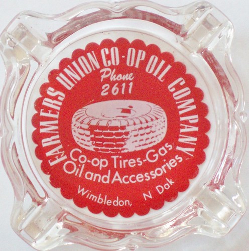 glass advertising gas tires northdakota oil ashtray wimbledon farmersunioncoop