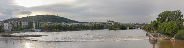 Prague - panorama with a water step