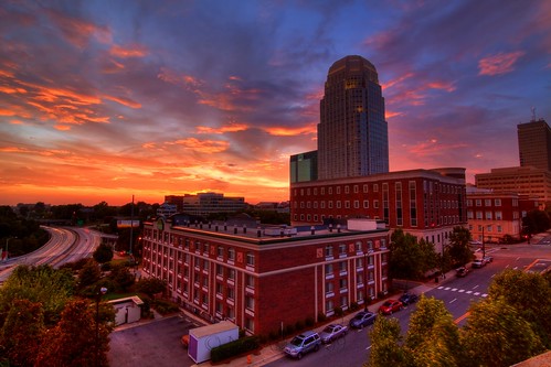 trees sunset building skyline clouds nc downtown cityscape tripod northcarolina explore interstate 40 hdr gitzo winstonsalem bbt i40 wachovia photomatix interestingness79 i500 winstontower 5exposure nd06 ndx4 arcatech tokinaatx116prodx gt2531 explore081809