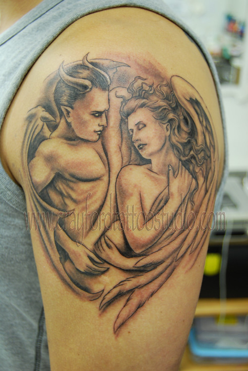 Devil and Angel Tattoo /FlamingArtTattoo/ | Flickr