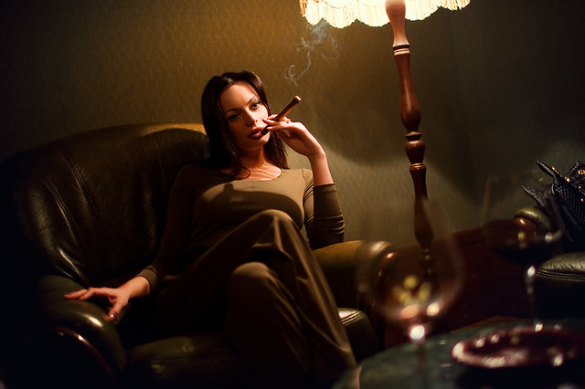Posh Woman with Cigar