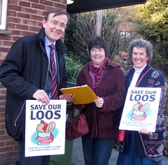 Prospective Lib Dem Parliamentary Candidate, Martin Tod and County Councillor Jackie Porter out collecting petition signatures to save the loos in Alresford from being cut by Winchester City Council.

See www.saveourloos.com for more details.