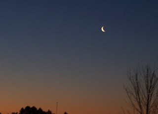 sunrise with moon