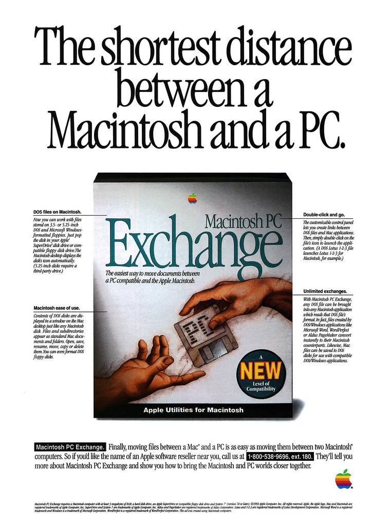 Apple Macintosh PC Exchange advertisement from MacUser 9/92