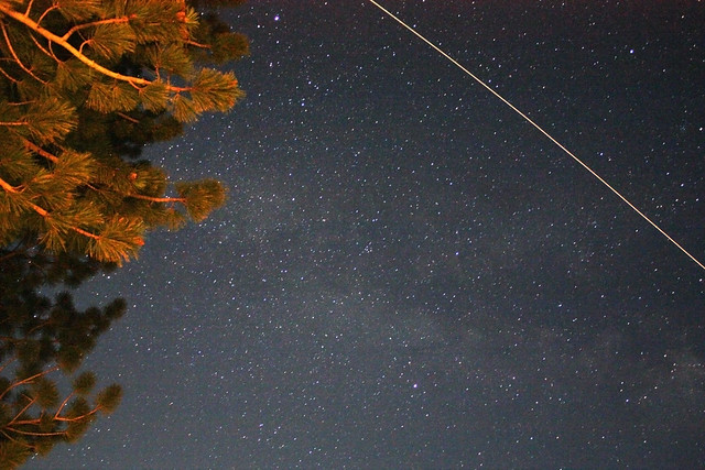 Stars and meteor in Tahoe
