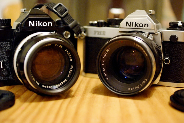 Twins with lenses old and new