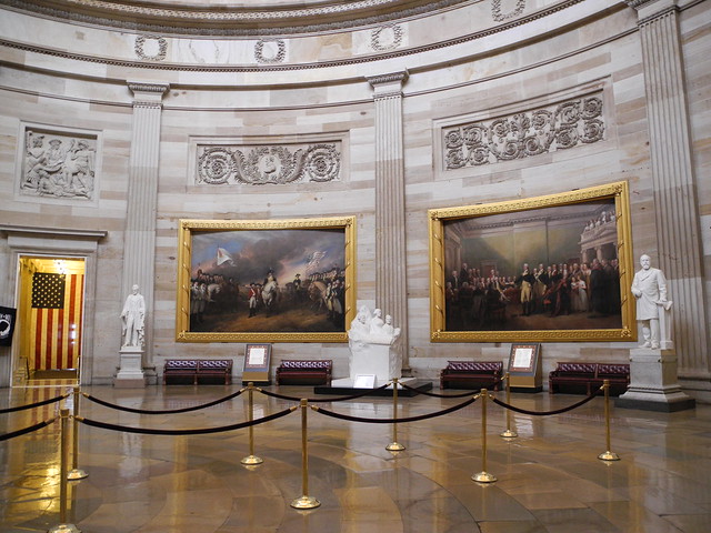Surrender of Lord Cornwallis and General George Washington Resigning his Commission in the US Capitol Rotunda
