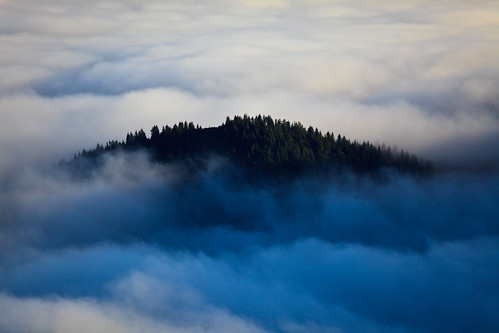 Above Blue Depths by Chris D 2006, ca travel cloud weather fog sunrise landscape delnortecounty geocode bearbasinbutte